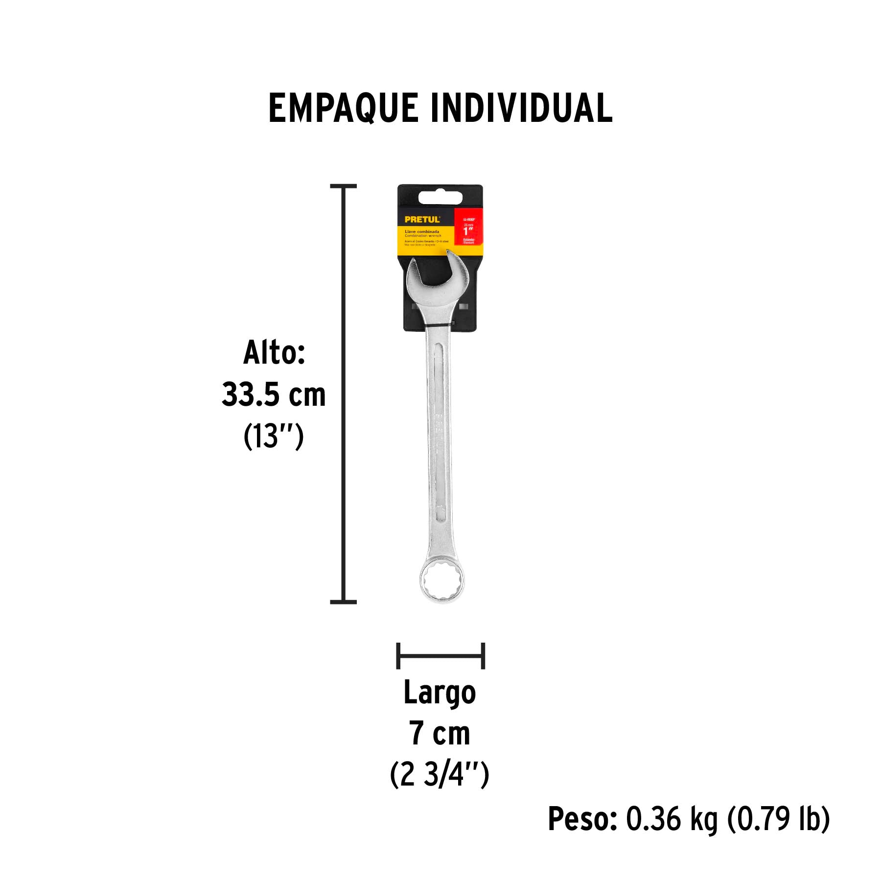 Llave combinada 1" x 290 mm, pretul