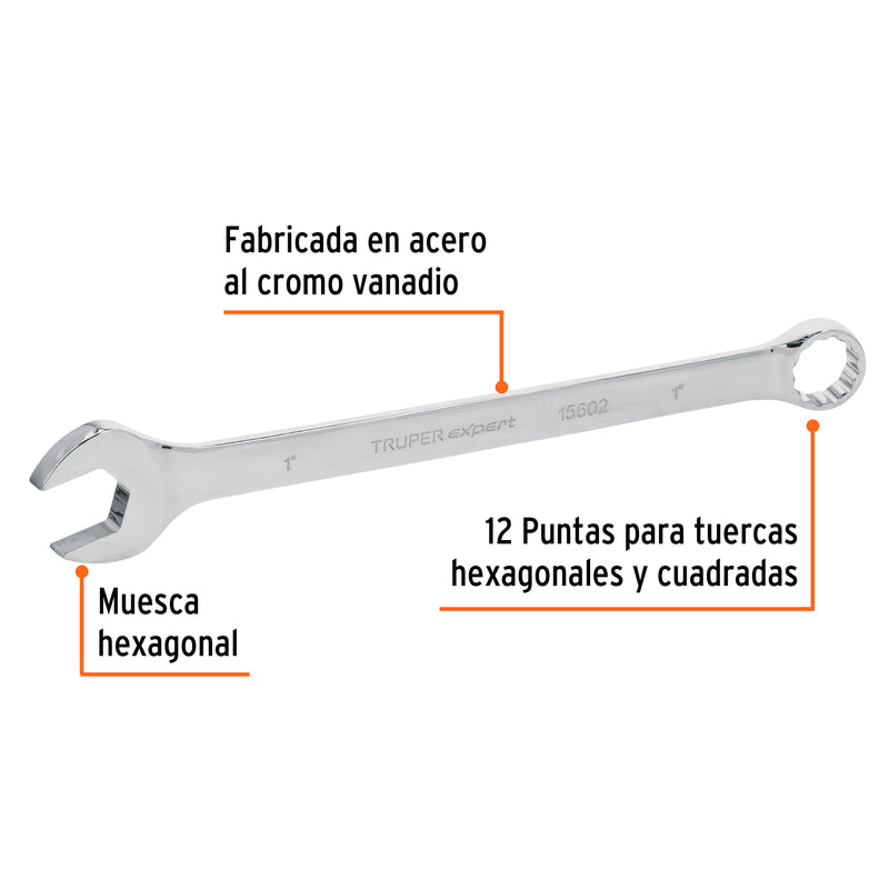 Llave combinada, extralarga, 1" x 355 mm