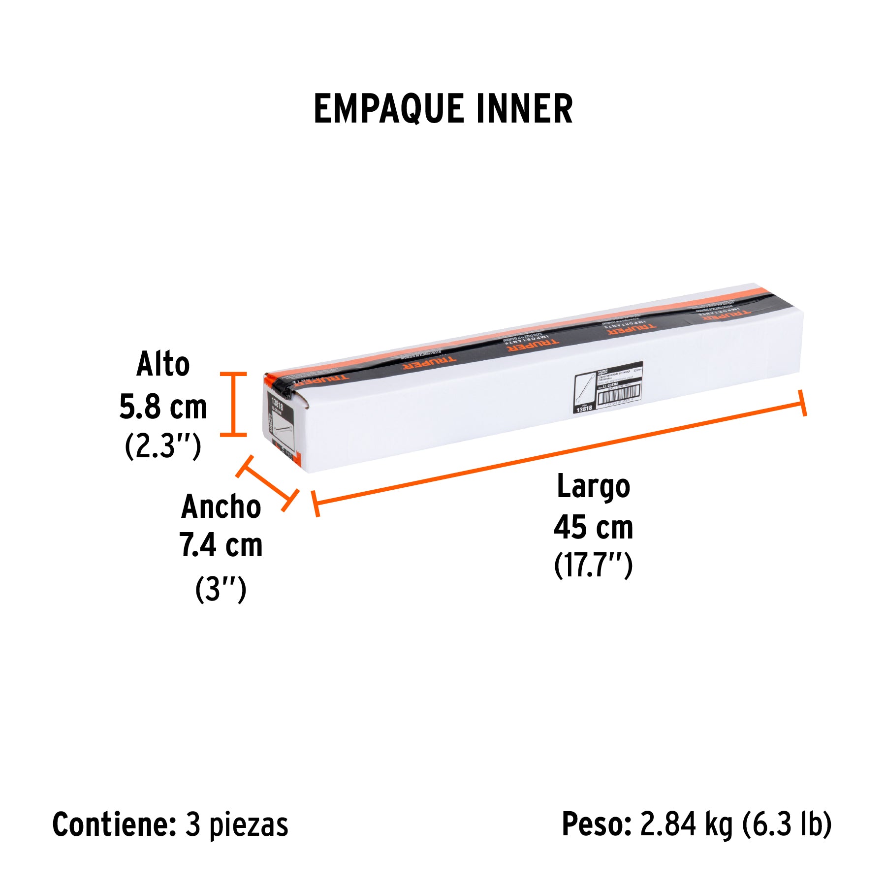Llave combinada, extralarga, milimétrica, 33 x 470 mm