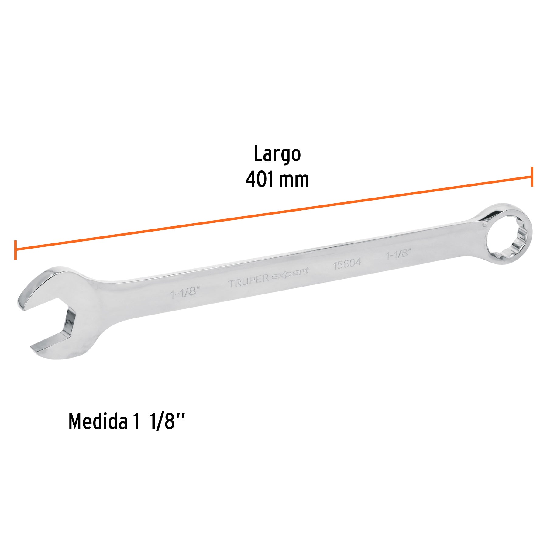 Llave combinada, extralarga, 1-1/8" x 401 mm