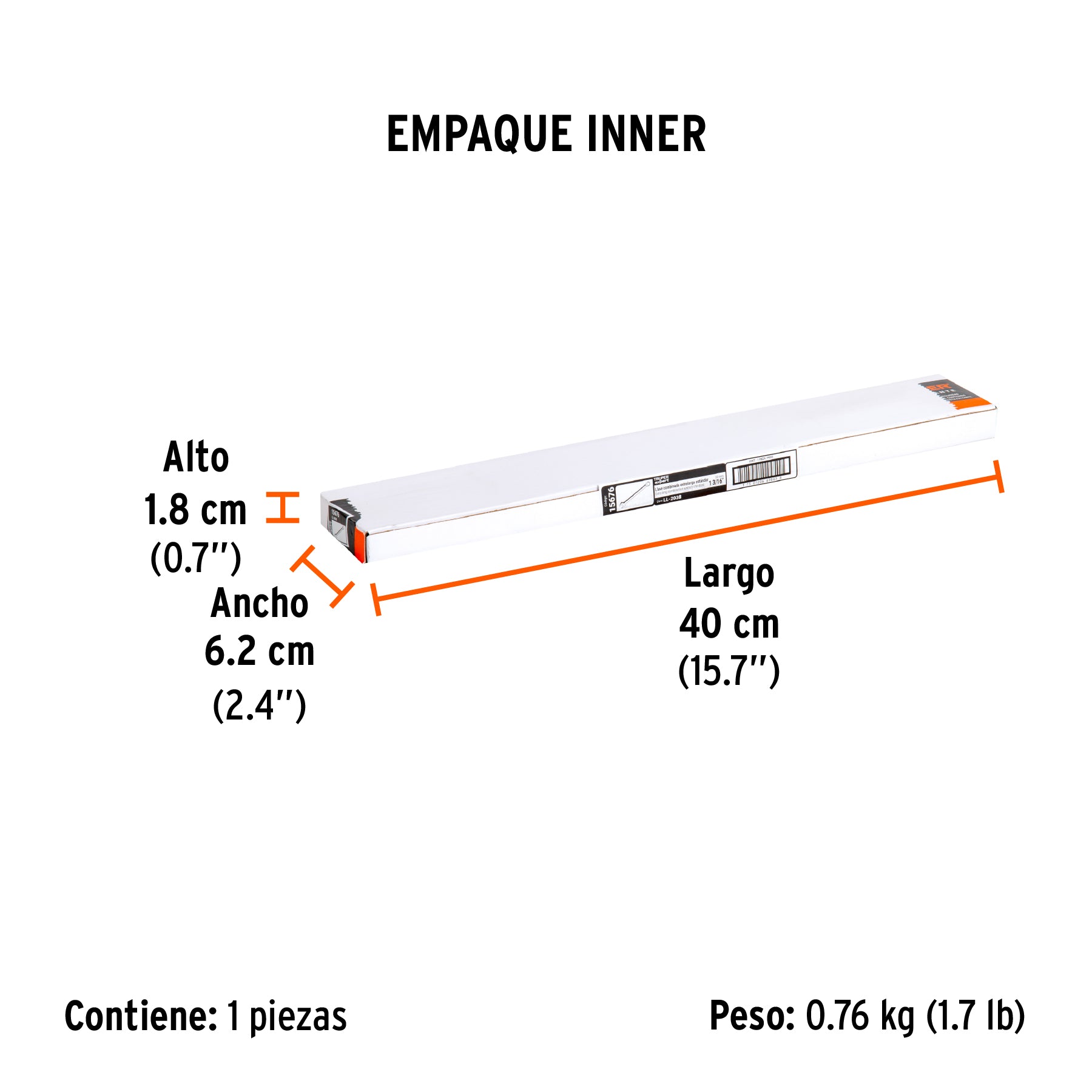 Llave combinada, extralarga, 1-3/16" x 403 mm