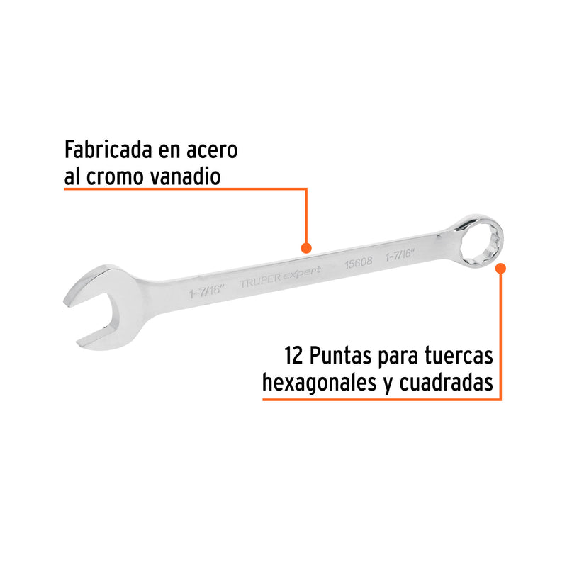 Llave combinada, extralarga, 1-7/16" x 508 mm