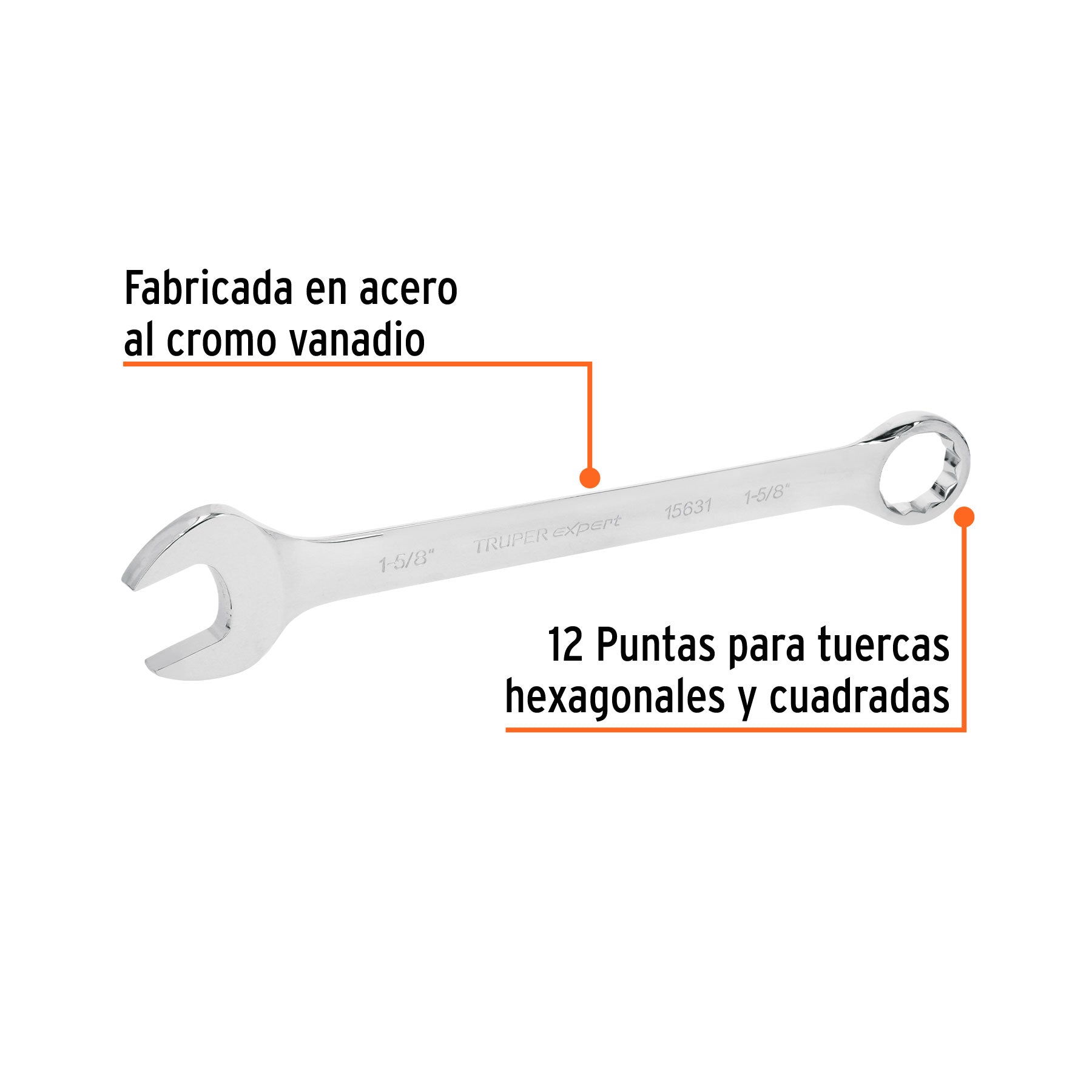 Llave combinada, extralarga, 1-5/8" x 548 mm