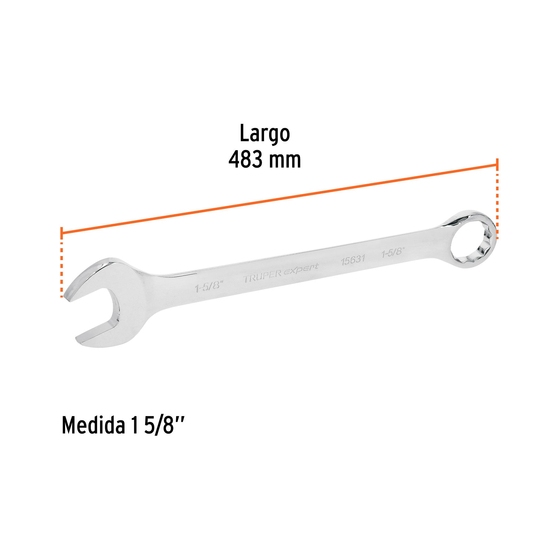 Llave combinada, extralarga, 1-5/8" x 548 mm