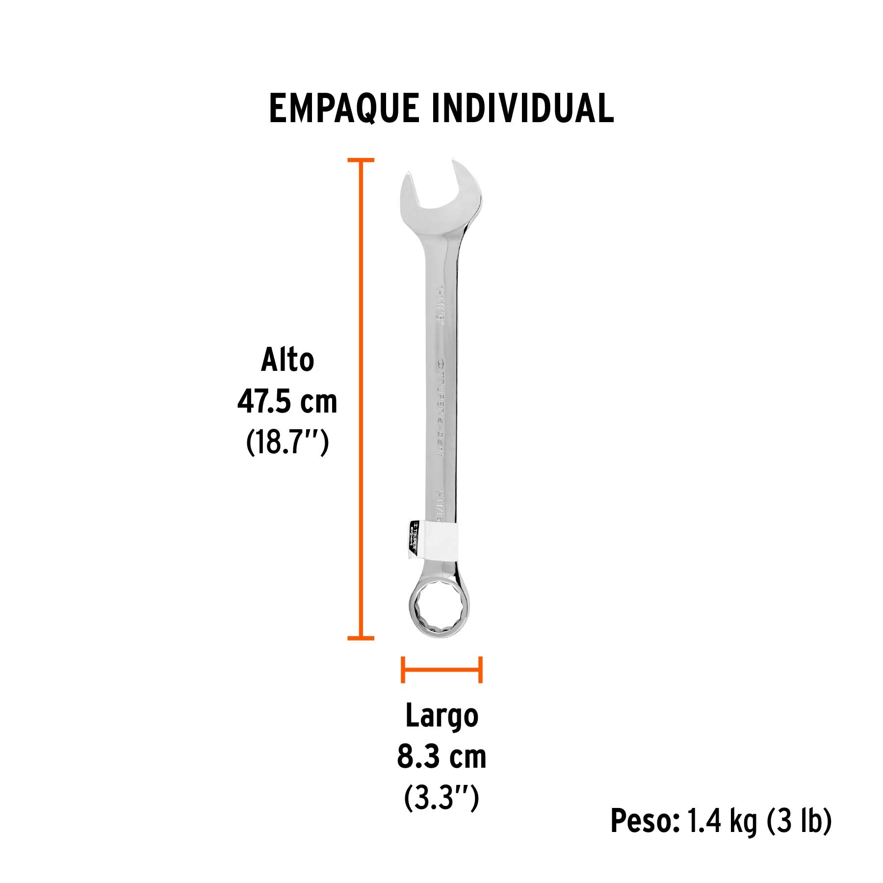 Llave combinada, extralarga, 1-11/16" x 548 mm
