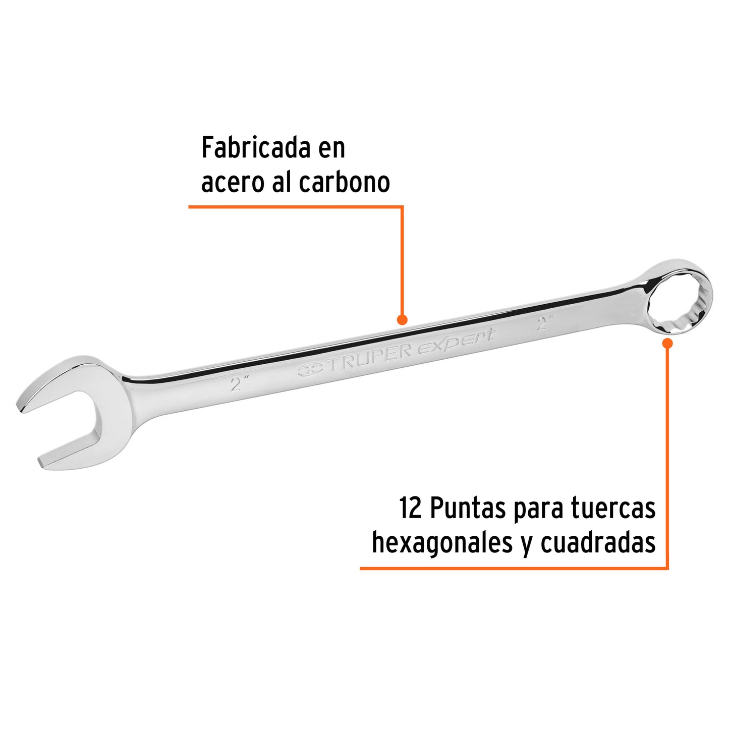 Llave combinada, extralarga, 2" x 648 mm