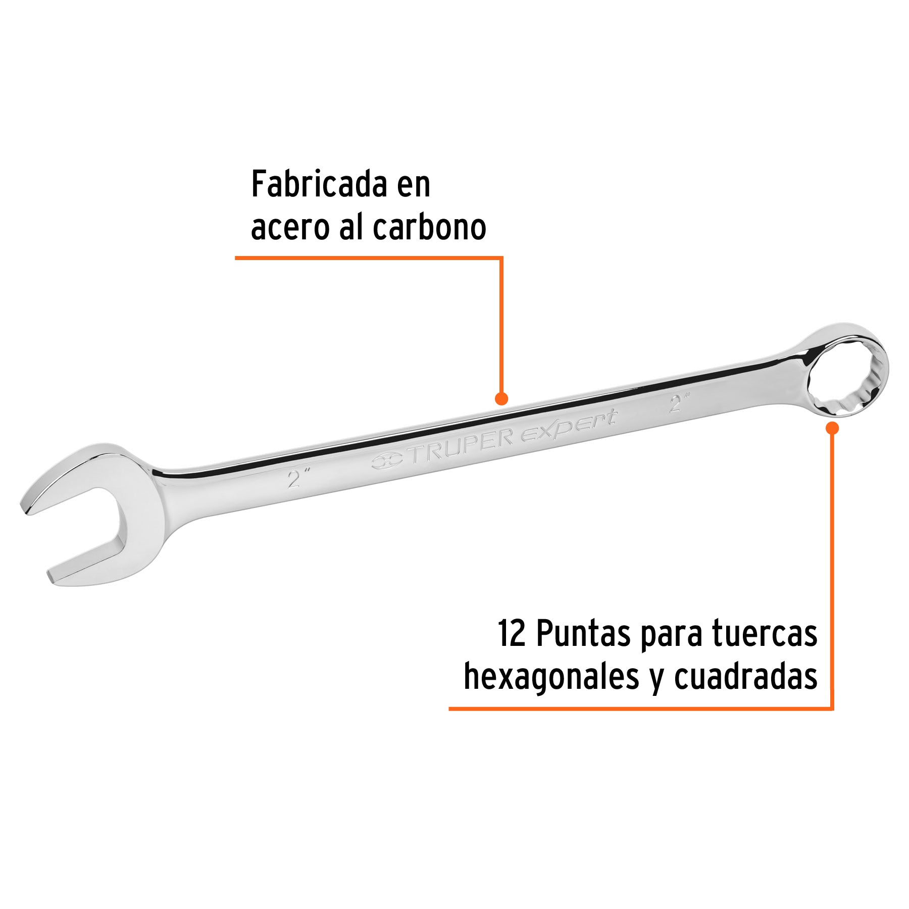 Llave combinada, extralarga, 2" x 648 mm
