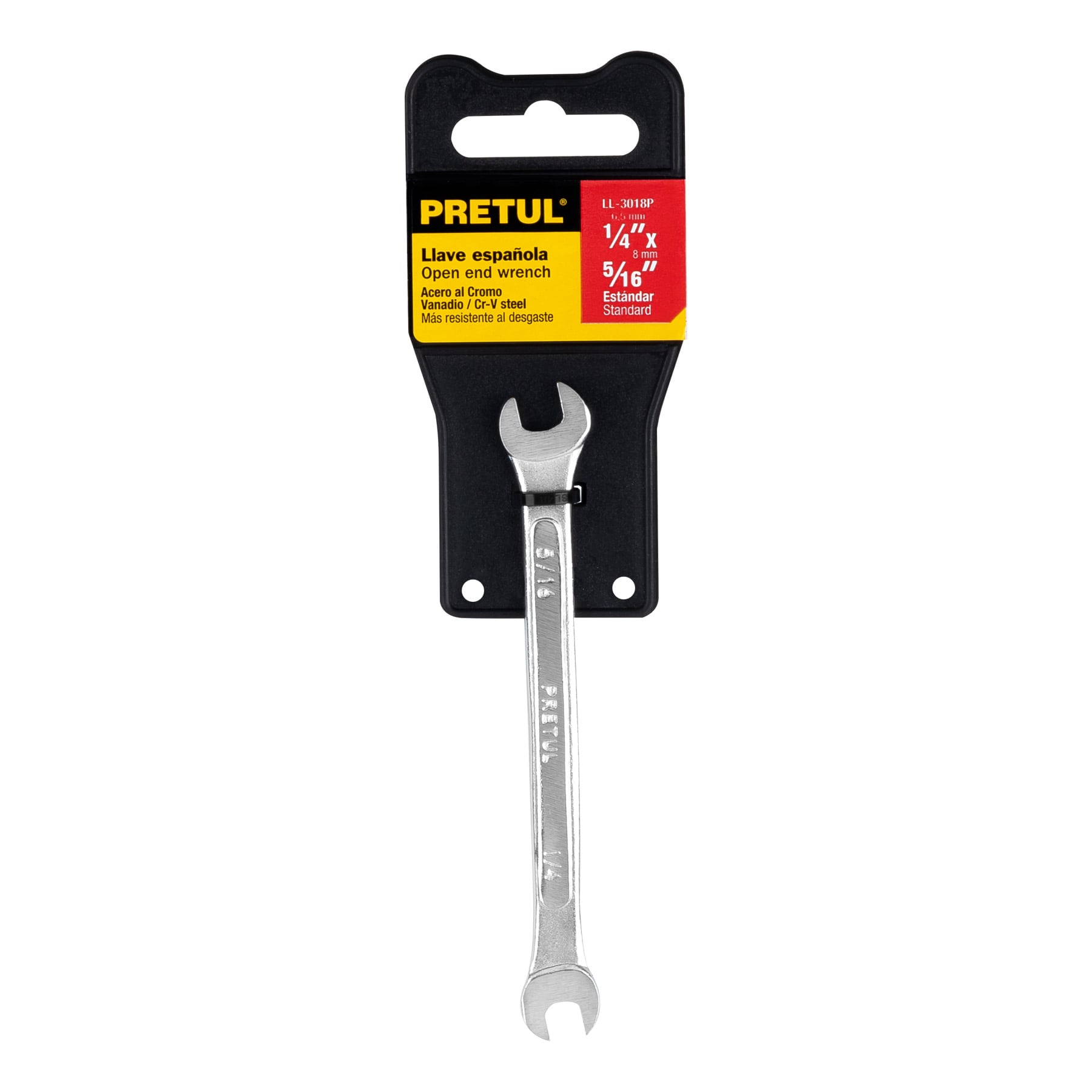 Llave española, 1/4 x 5/16" x 122 mm, pretul