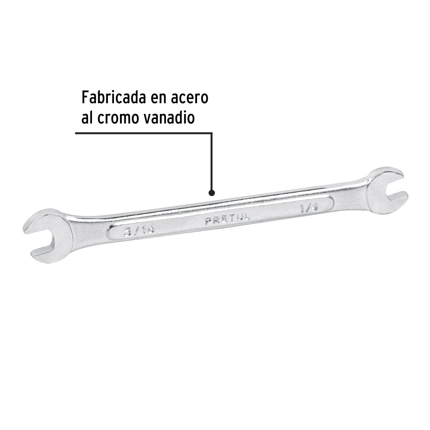 Llave española, 1/4 x 5/16" x 122 mm, pretul