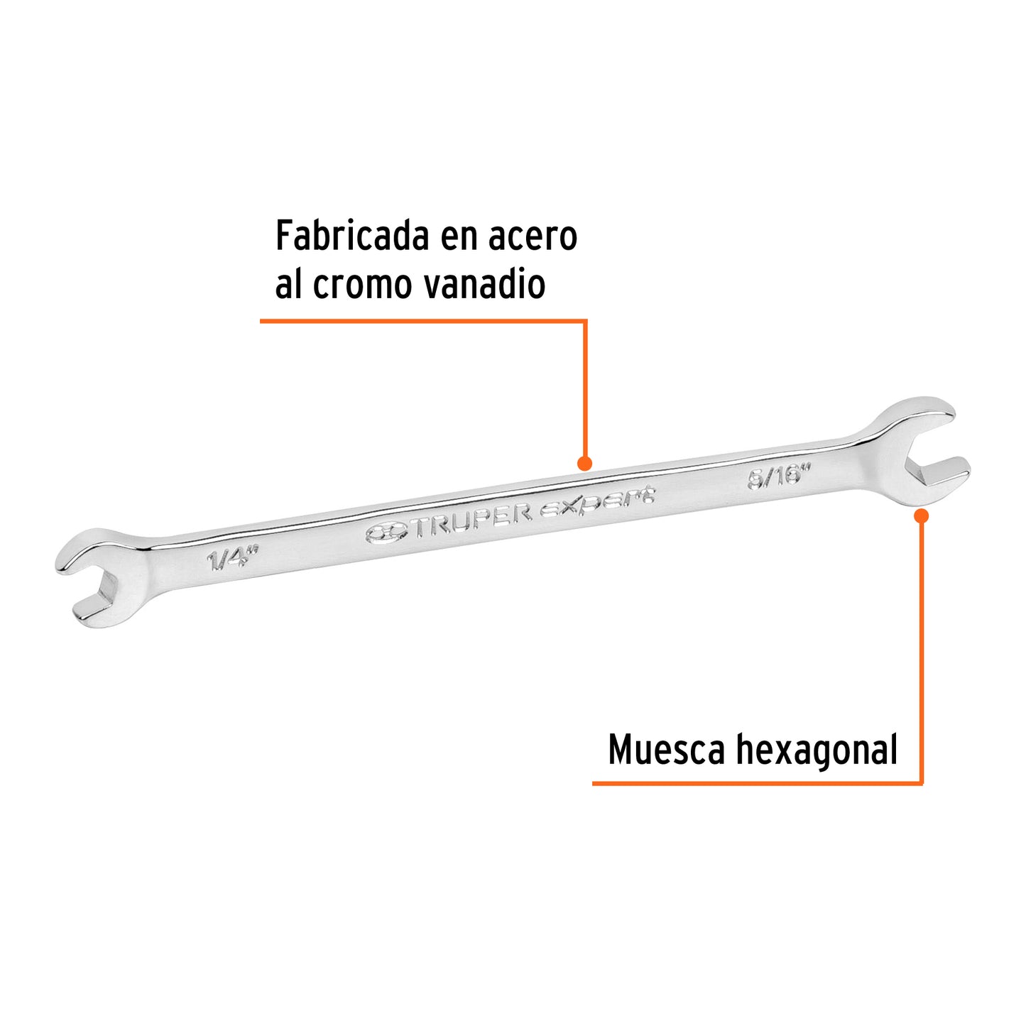 Llave española, 1/4 x 5/16" x 105 mm