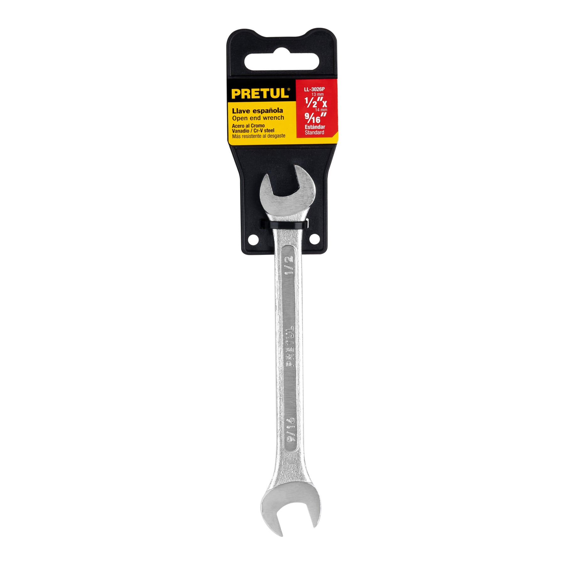 Llave española, 1/2 x 9/16" x 172 mm, pretul