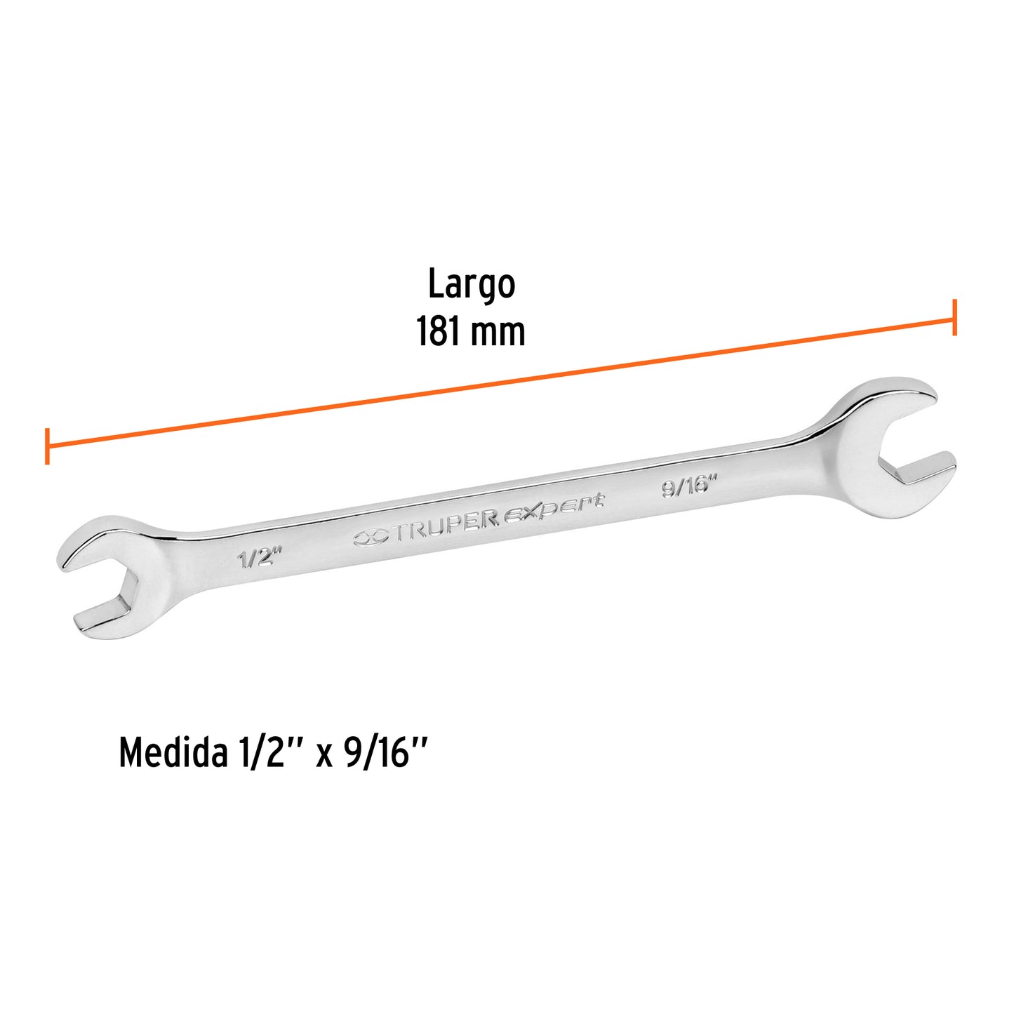 Llave española, 1/2 x 9/16" x 162 mm