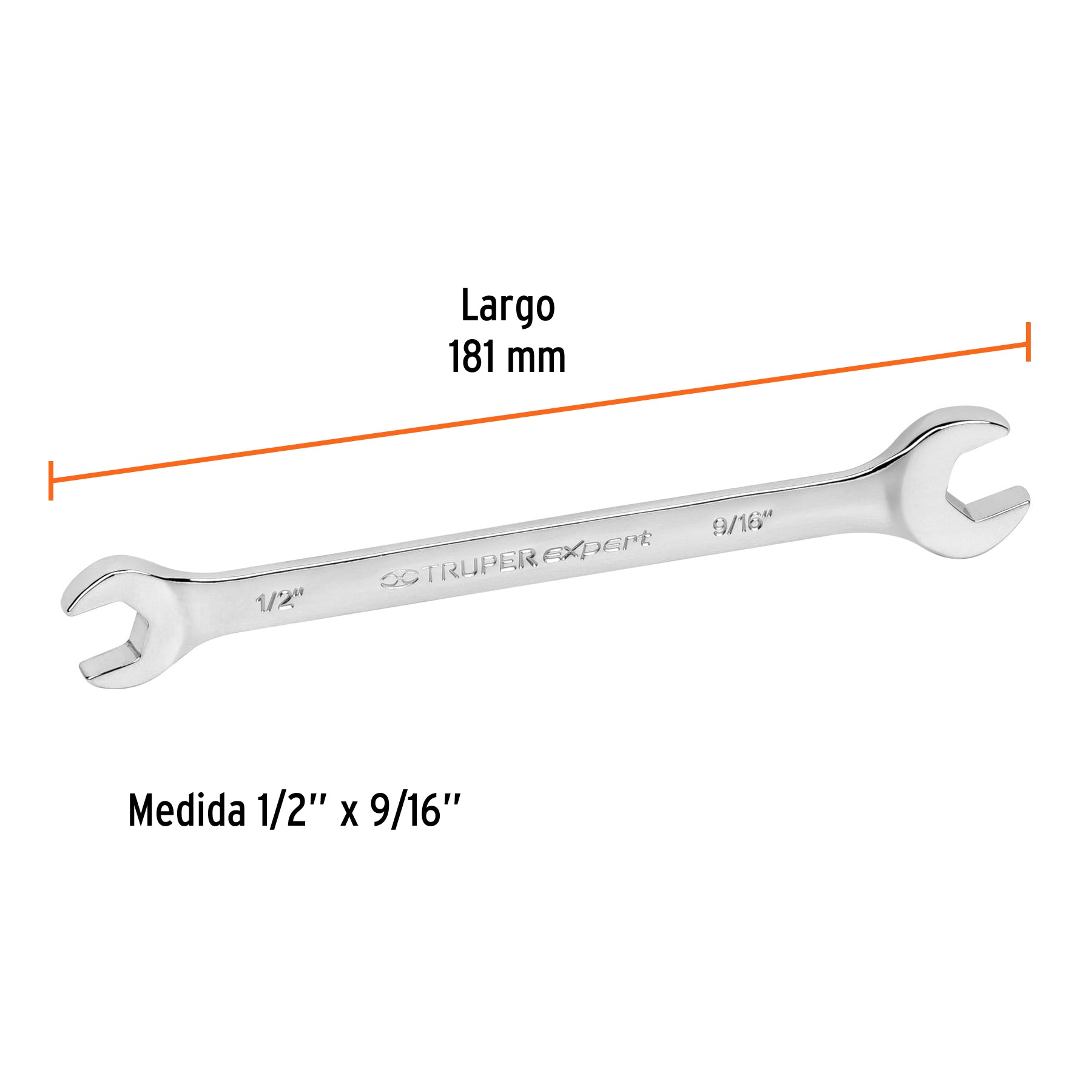 Llave española, 1/2 x 9/16" x 162 mm