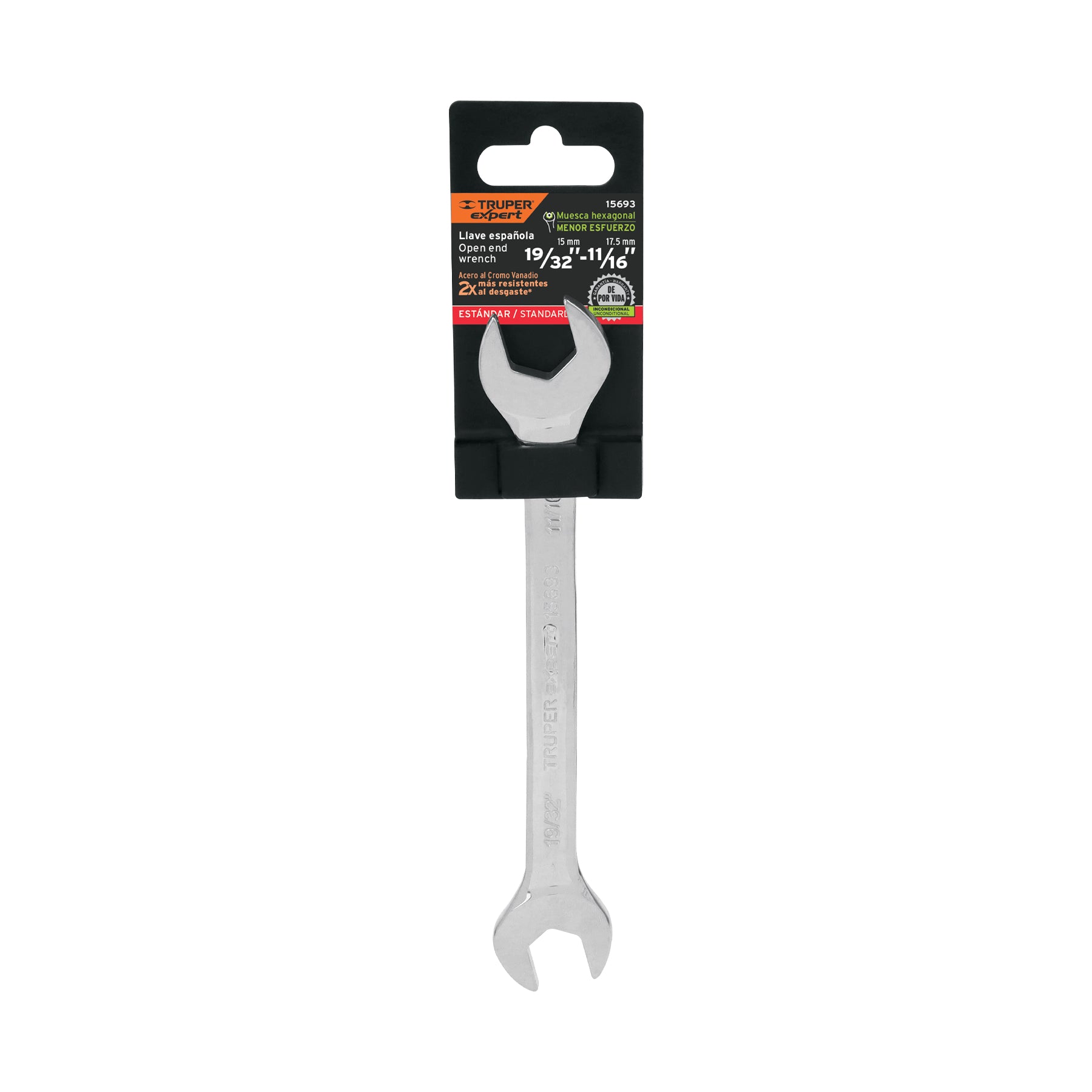 Llave española, 19/32 x 11/16" x 182 mm