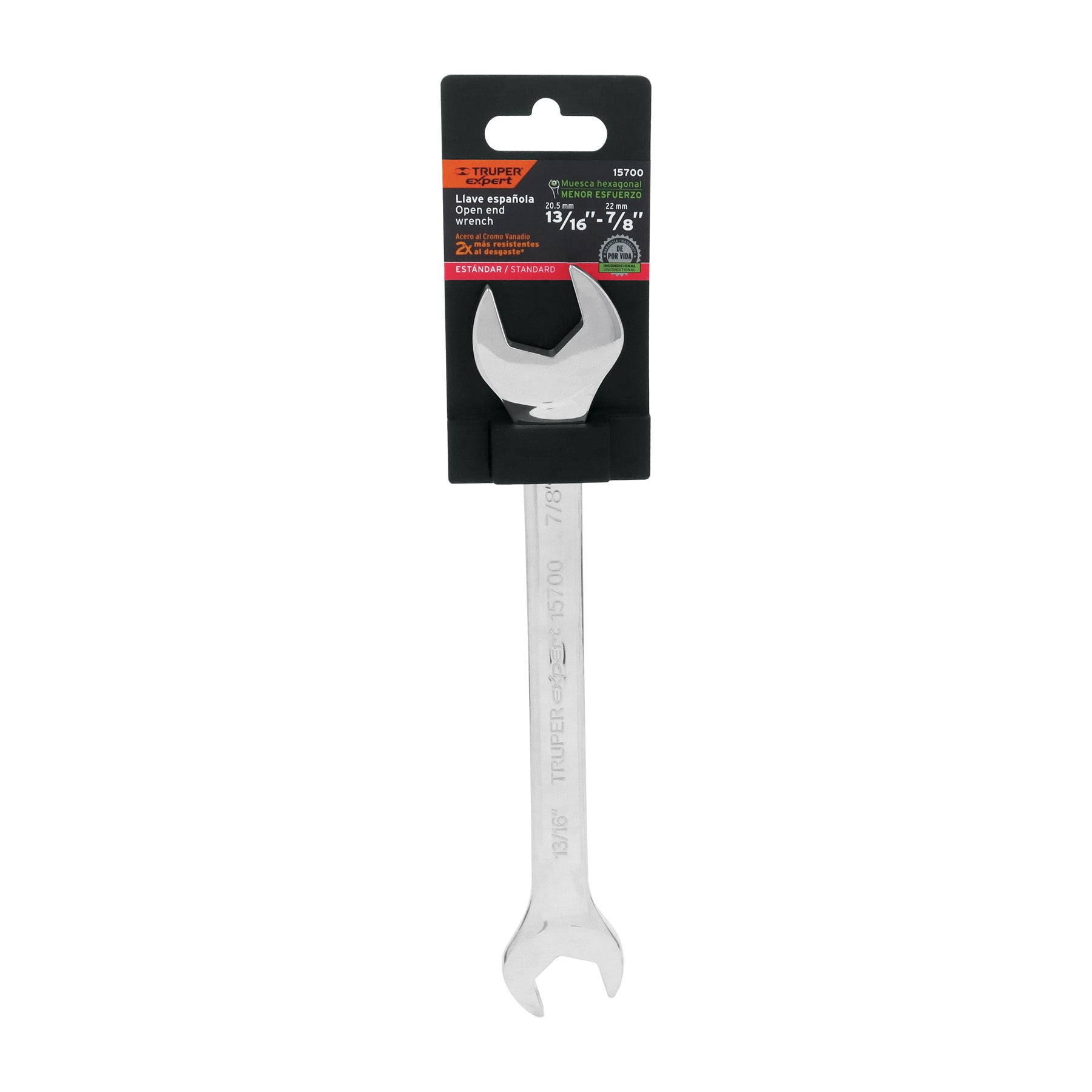 Llave española, 13/16 x 7/8" x 232 mm
