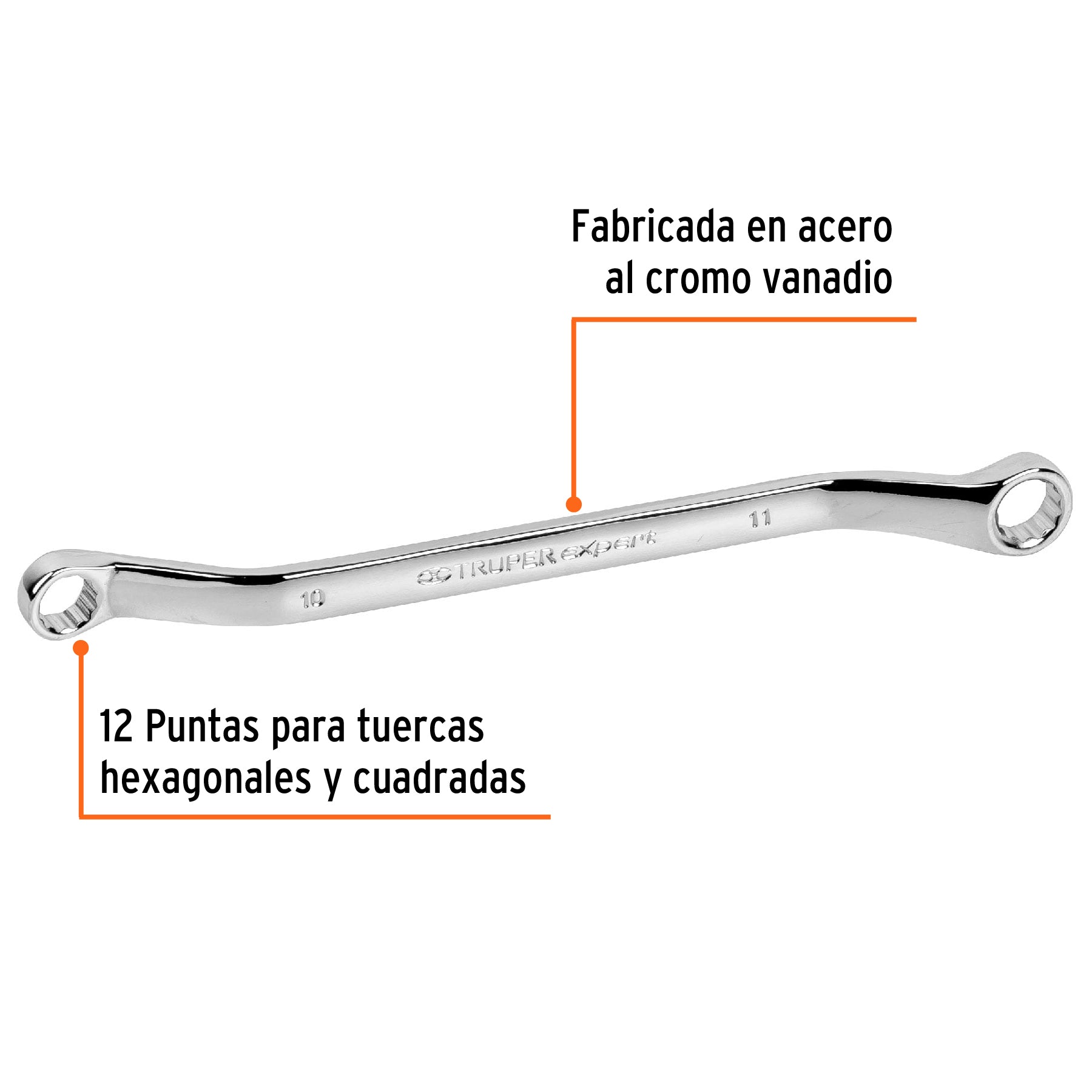 Llave de estrías, milimétrica, 10 x 11 x 181 mm