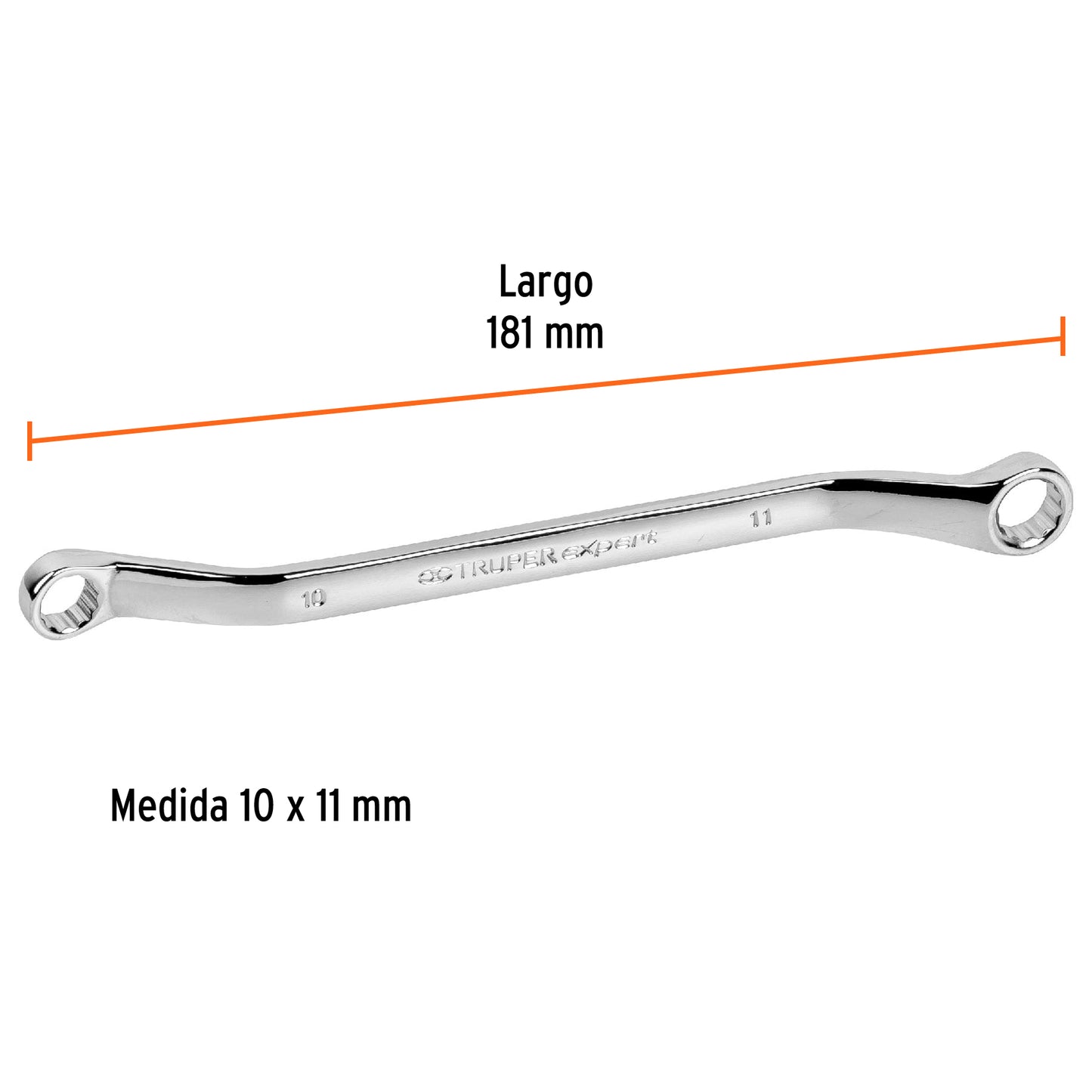 Llave de estrías, milimétrica, 10 x 11 x 181 mm