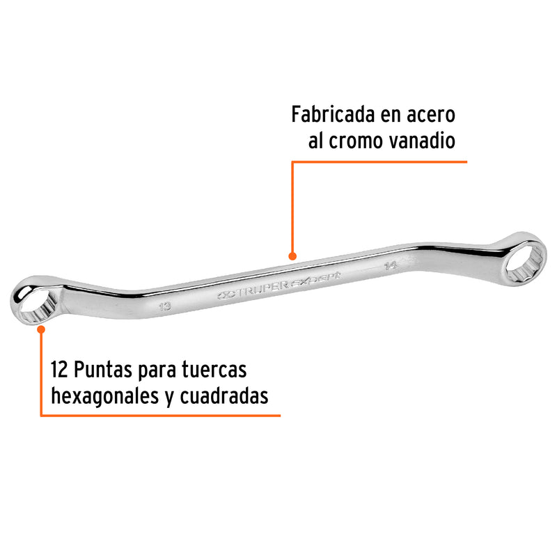 Llave de estrías, milimétrica, 13 x 14 x 231 mm