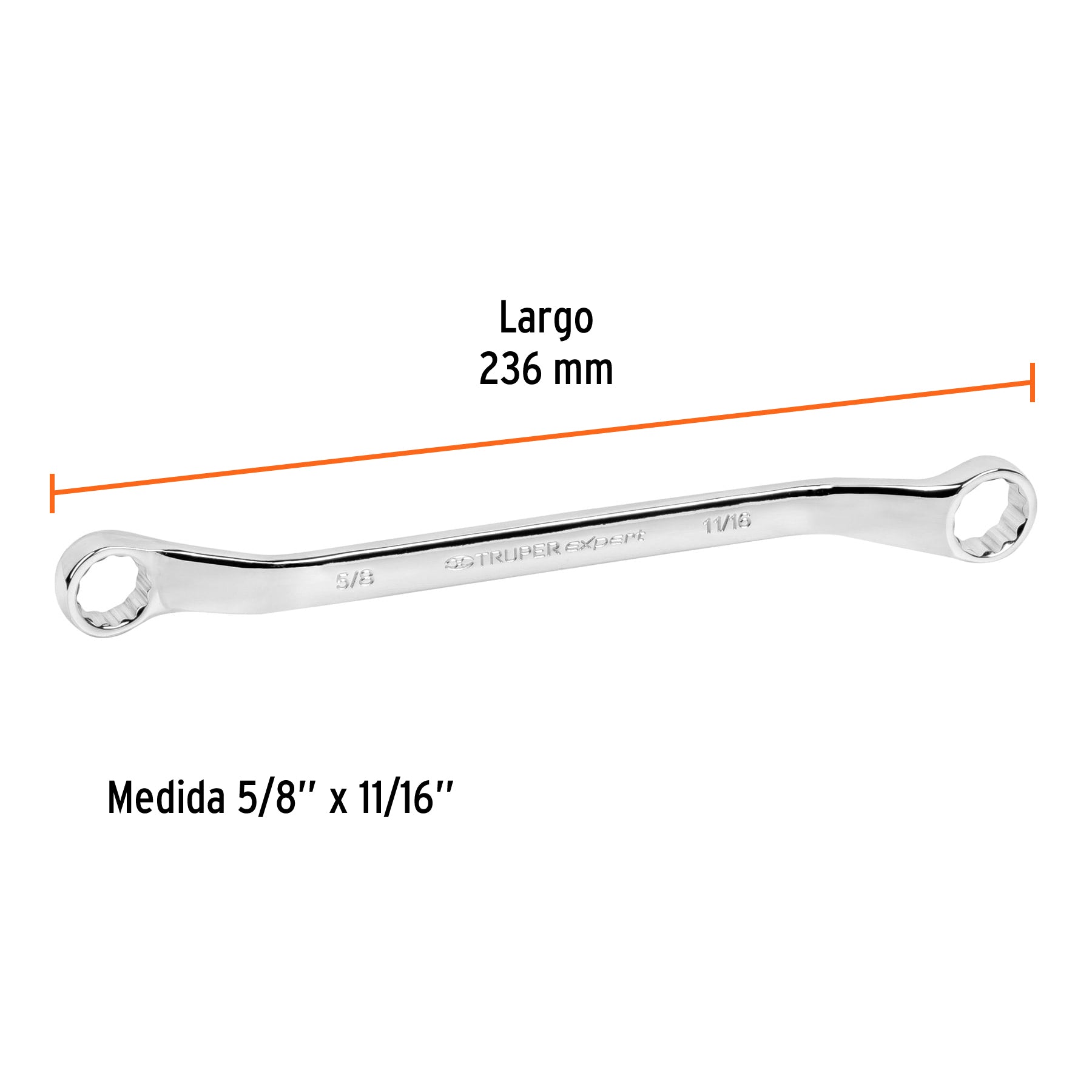 Llave de estrías, 5/8 x 11/16" x 236 mm