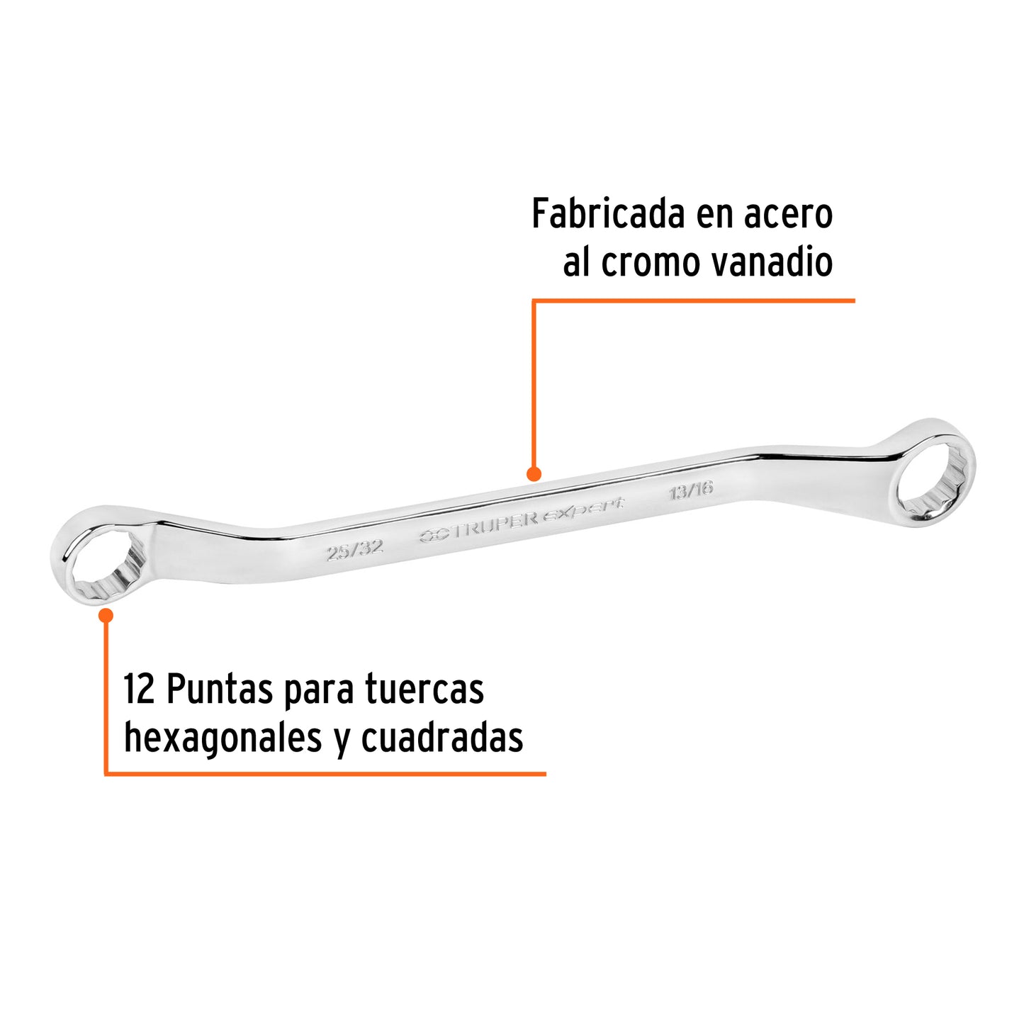 Llave de estrías, 25/32 x 13/16" x 291mm