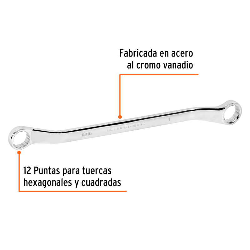 Llave de estrías, 15/16 x 1" x 361 mm