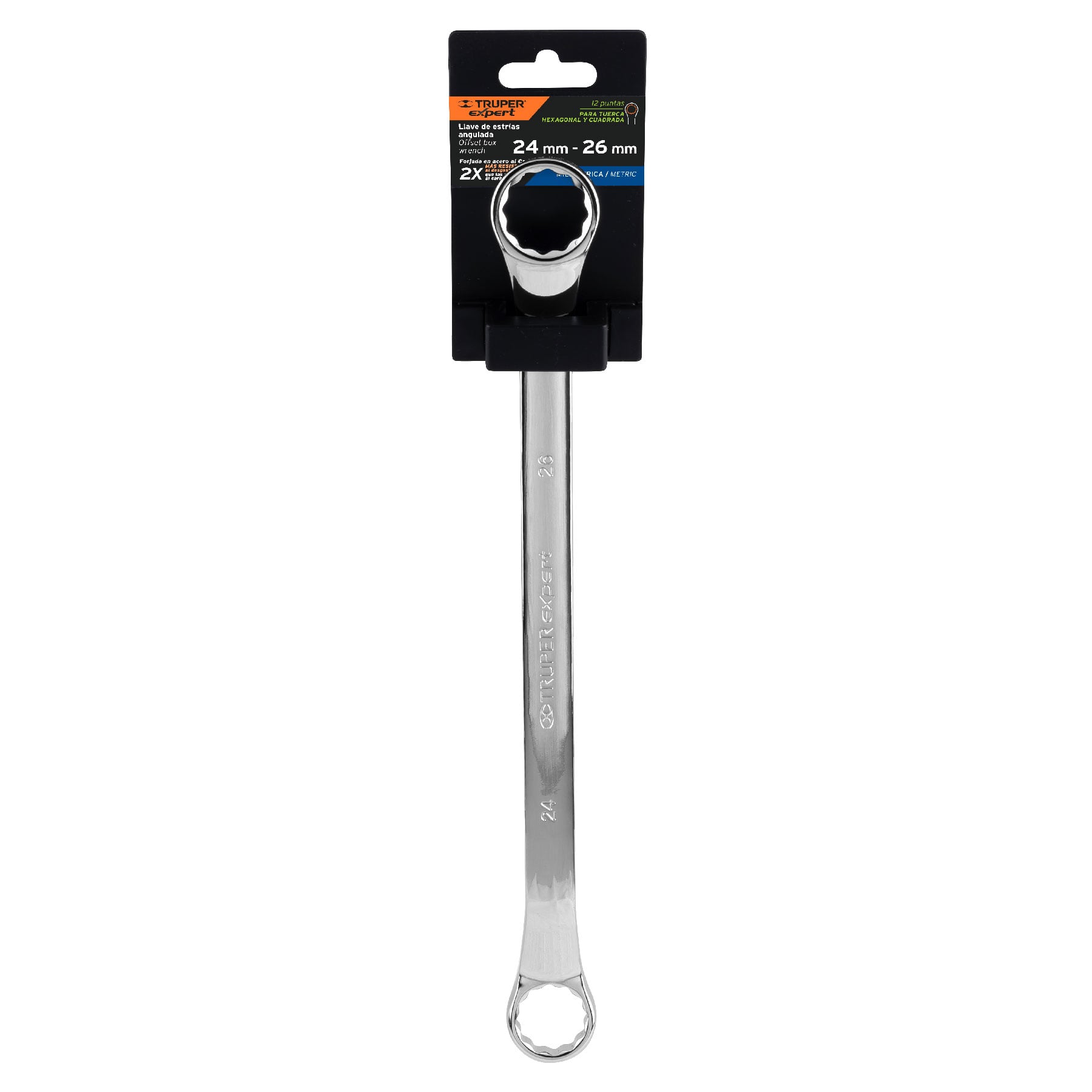 Llave de estrías, milimétrica, 24 x 26 x 361 mm
