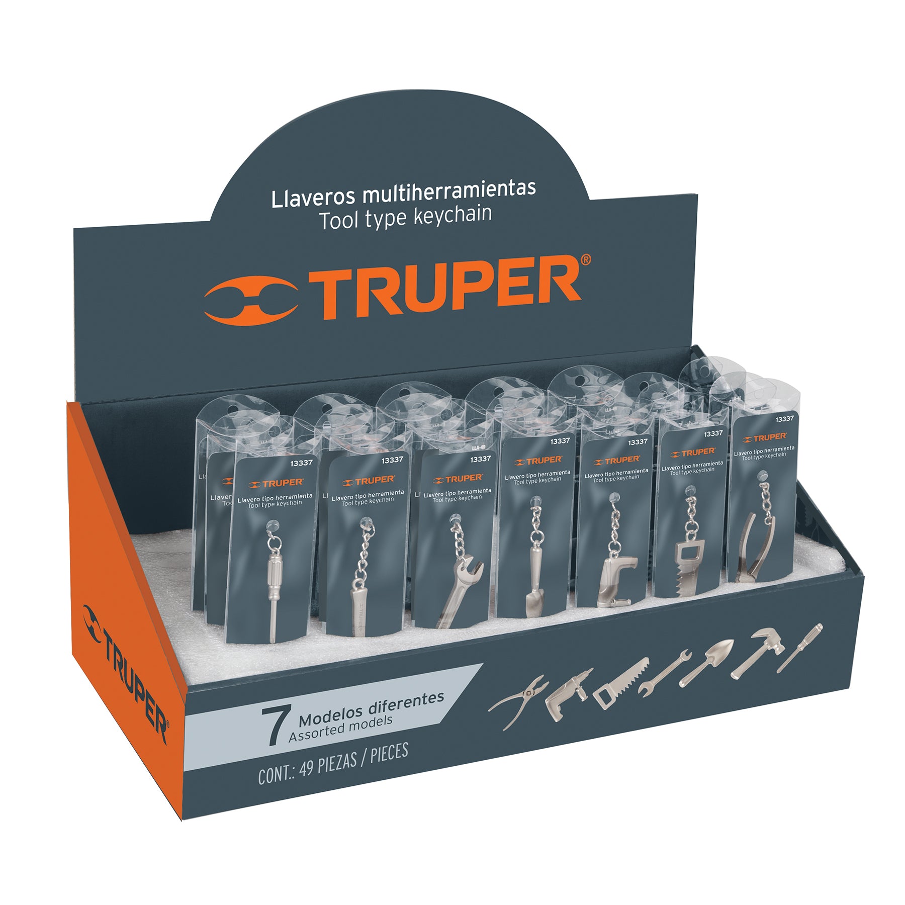 Llaveros tipo herramienta, 49 piezas, surtidos