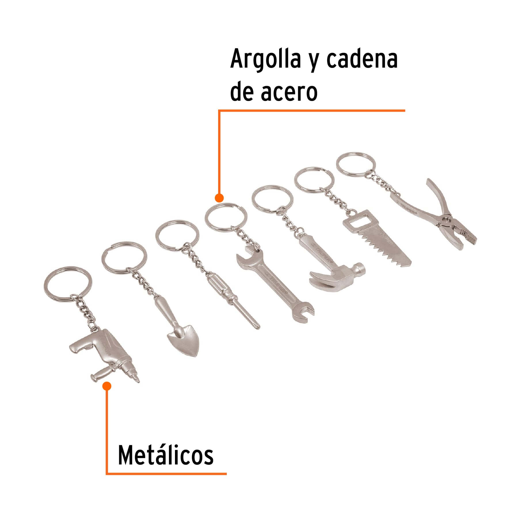 Llaveros tipo herramienta, 49 piezas, surtidos