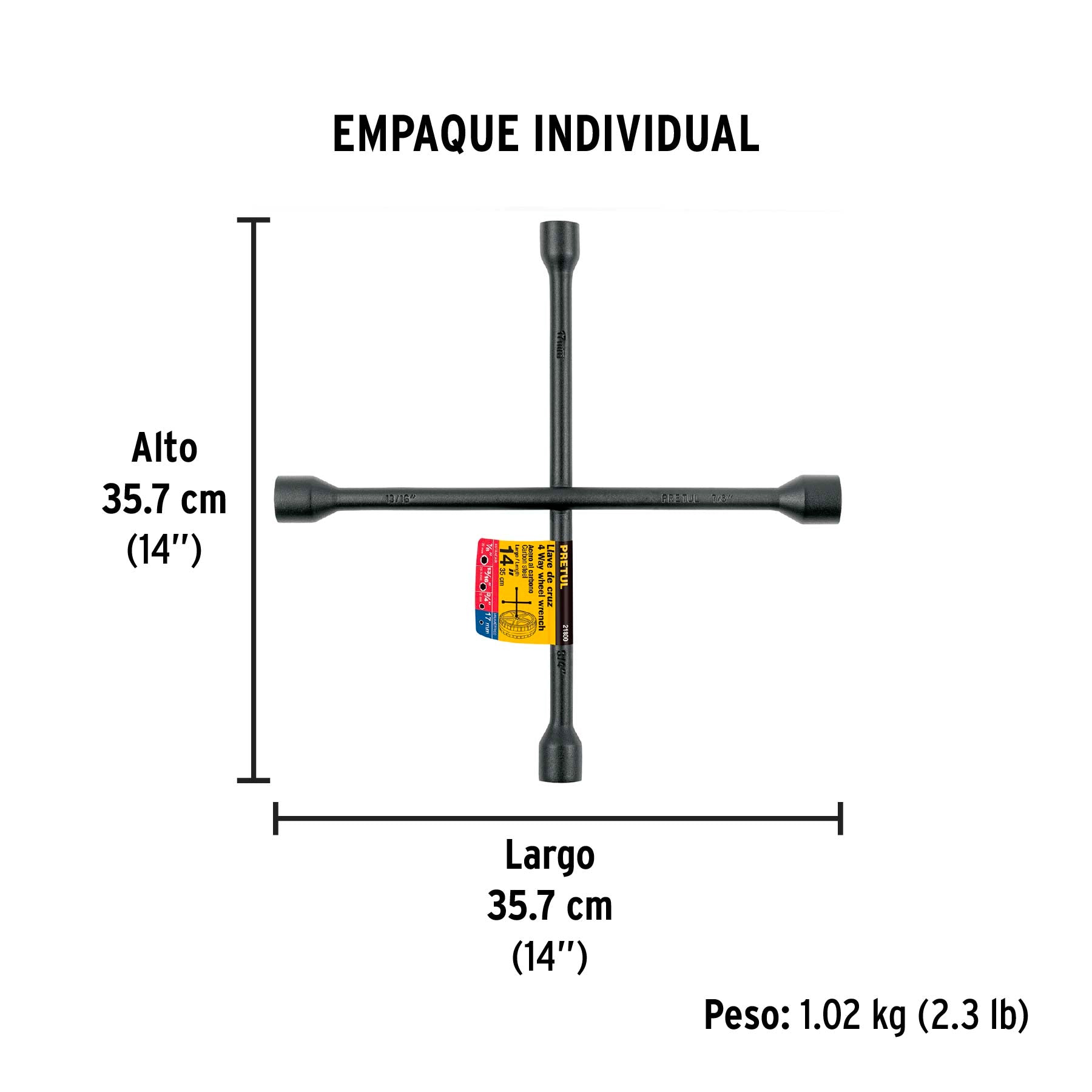 Llave De Cruz Para Auto, 14 , Pretul