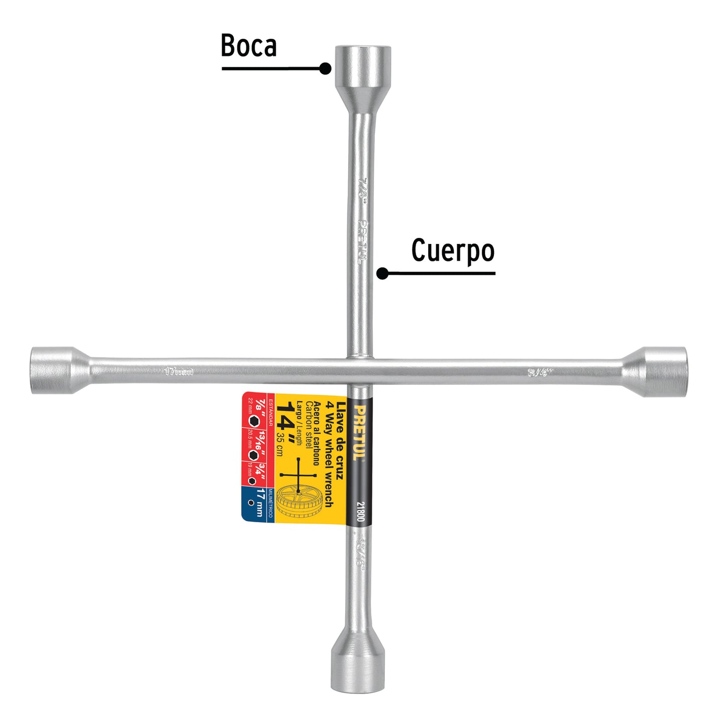 Llave De Cruz Para Auto, 14 , Pretul