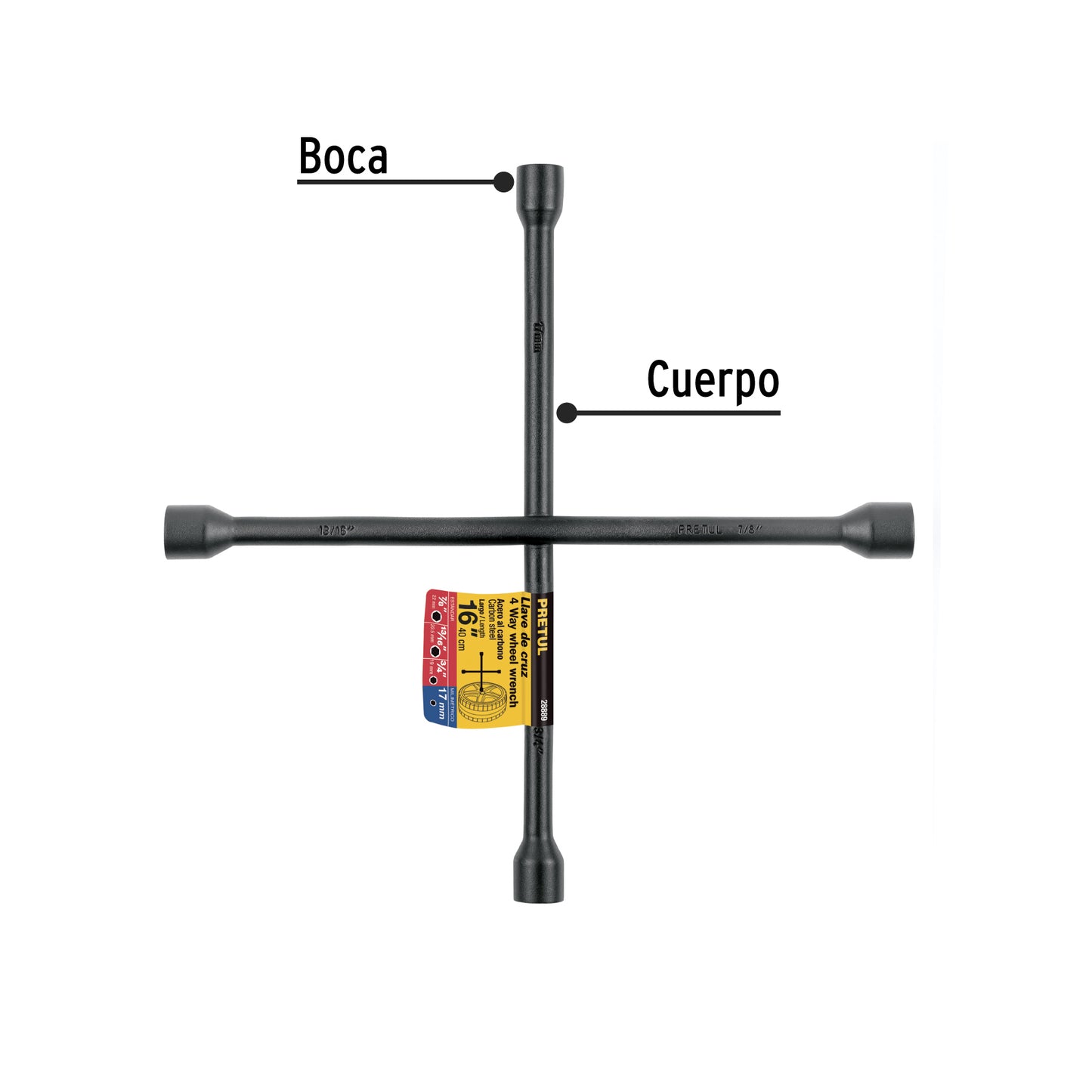 Llave de cruz 16' galvanizada, Pretul