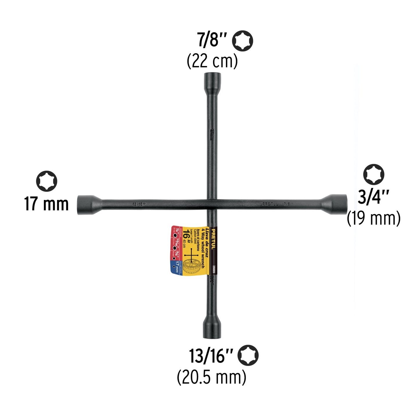 Llave de cruz 16' galvanizada, Pretul