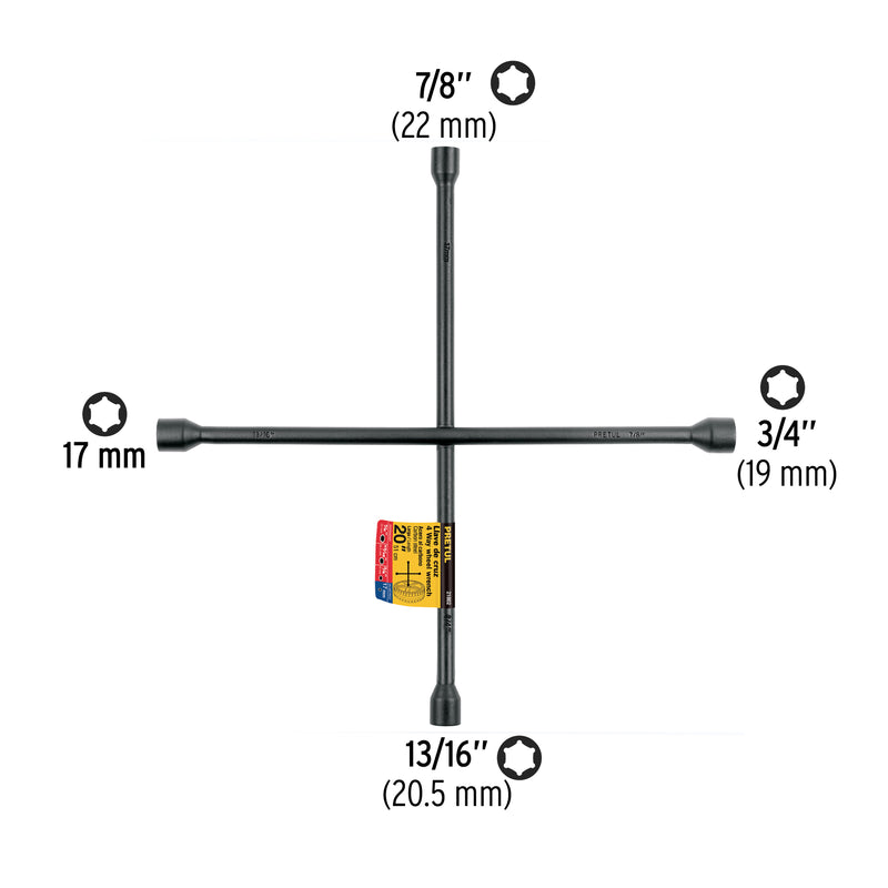 Llave de cruz para auto, 20", pretul