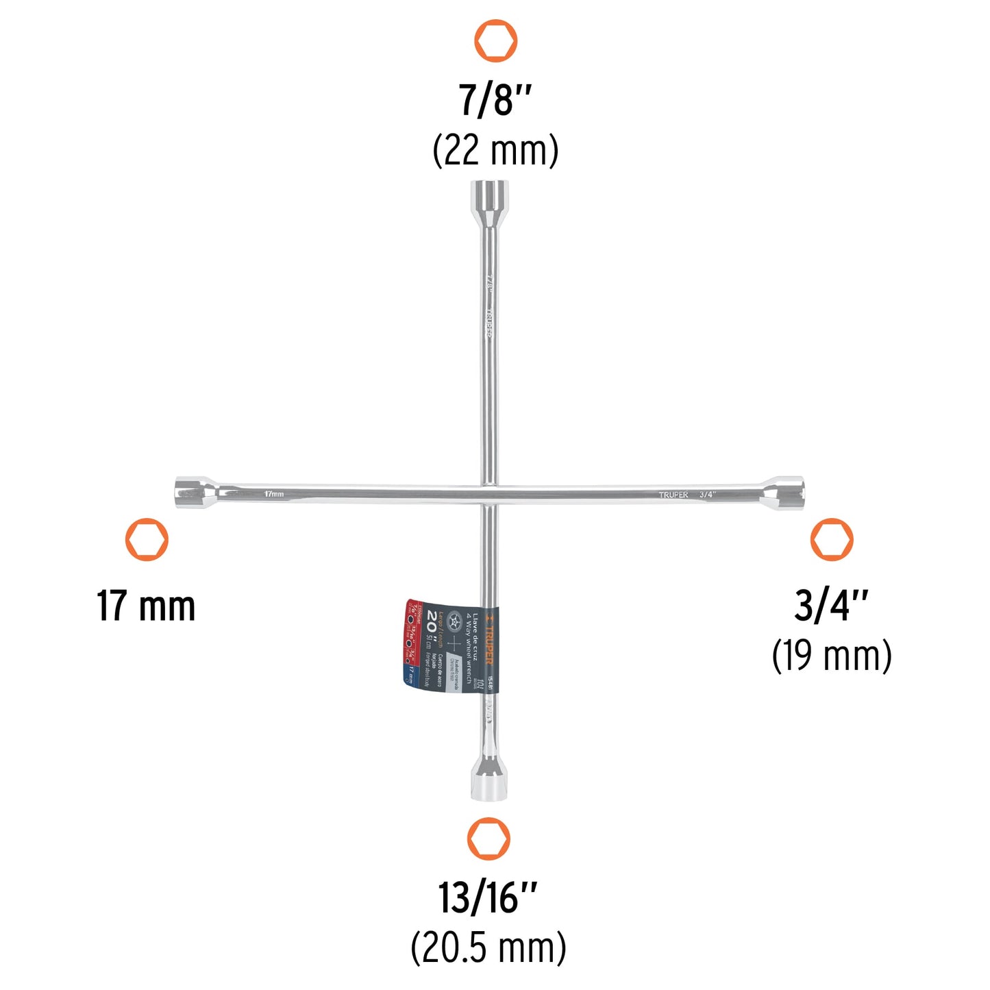 Llave de cruz para auto, 20"