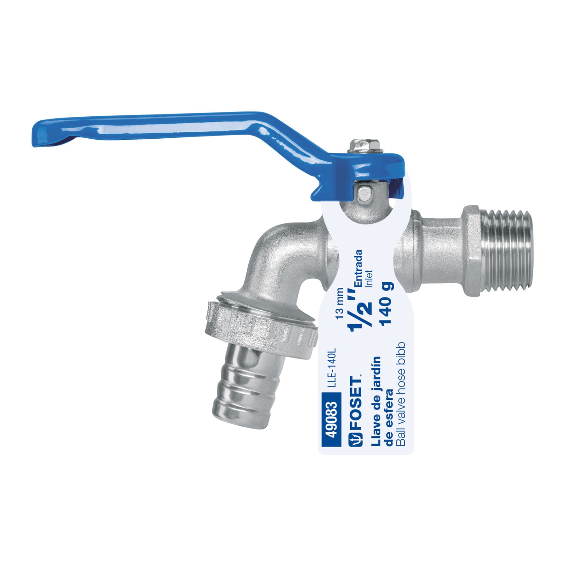 Llave de esfera, de latón, 140 gr, entrada 1/2", Foset