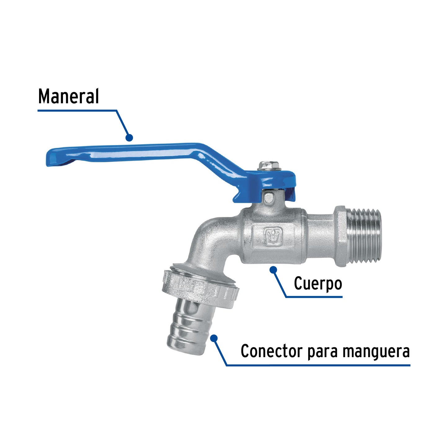 Llave de esfera, de latón, 140 gr, entrada 1/2", Foset