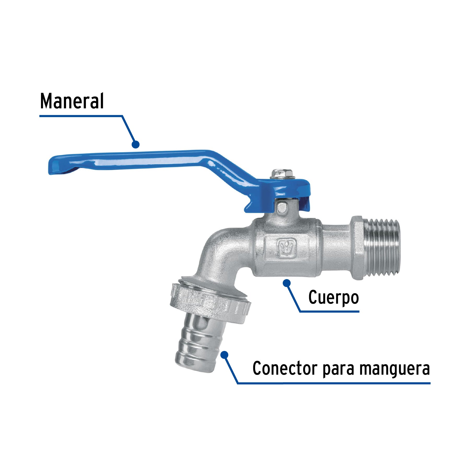 Llave de esfera, de latón, 140 gr, entrada 1/2", Foset