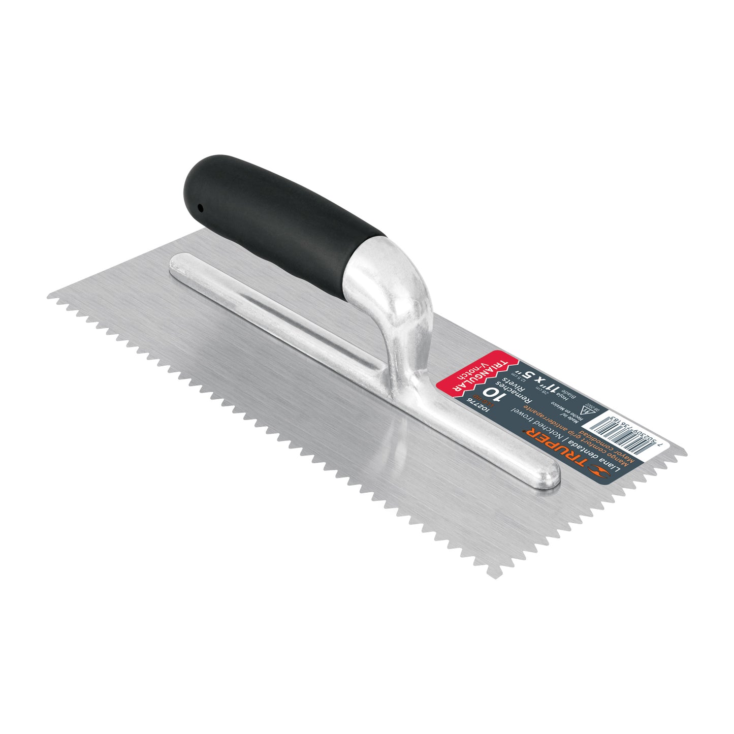 Llana dentado triangular 11', 10 rem, mango comfort grip