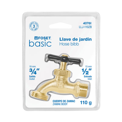 Llave p/manguera, de zamac 100g, 1/2', blíster, BASIC