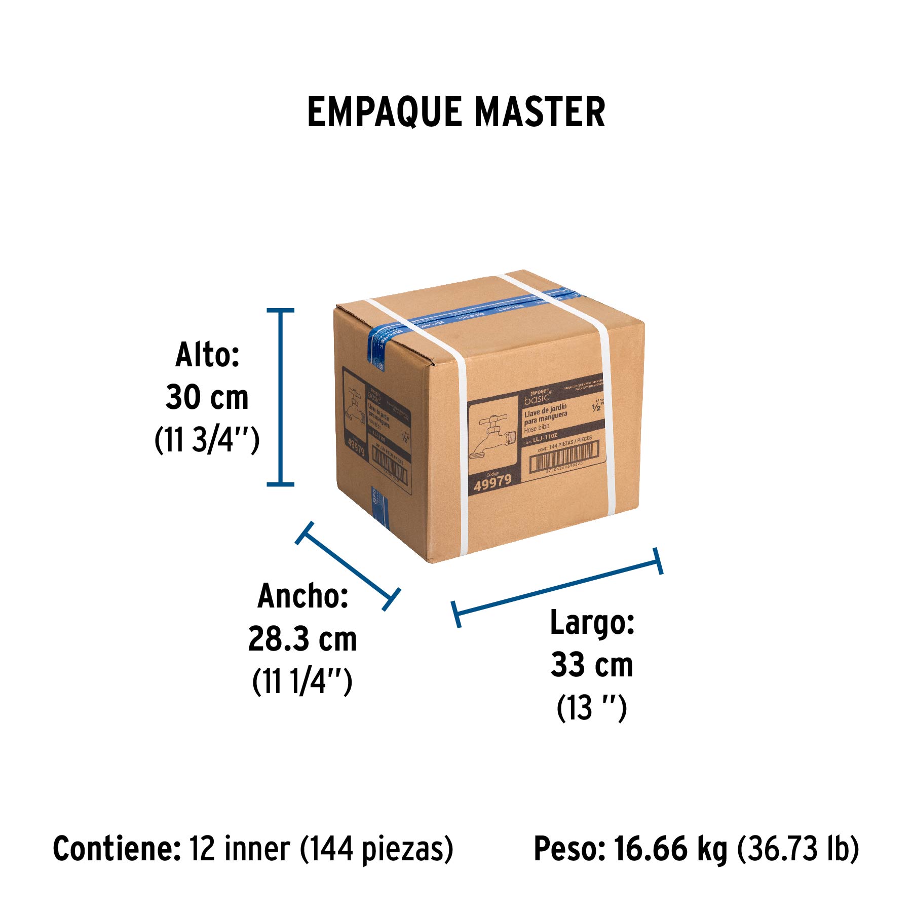 Llave de zamac para manguera 100 gr, 1/2" Foset Basic