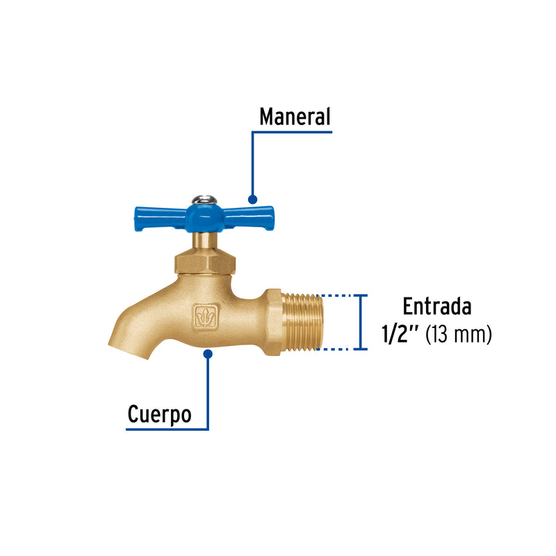 Llave de nariz, de latón, 135 gr, entrada 1/2"