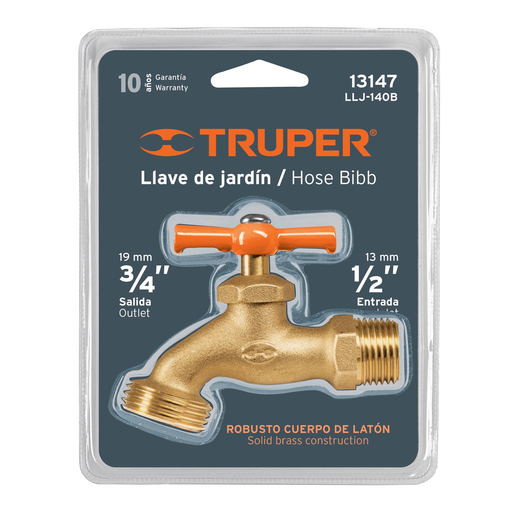 Llave de nariz para jardín, 1/2" en blister