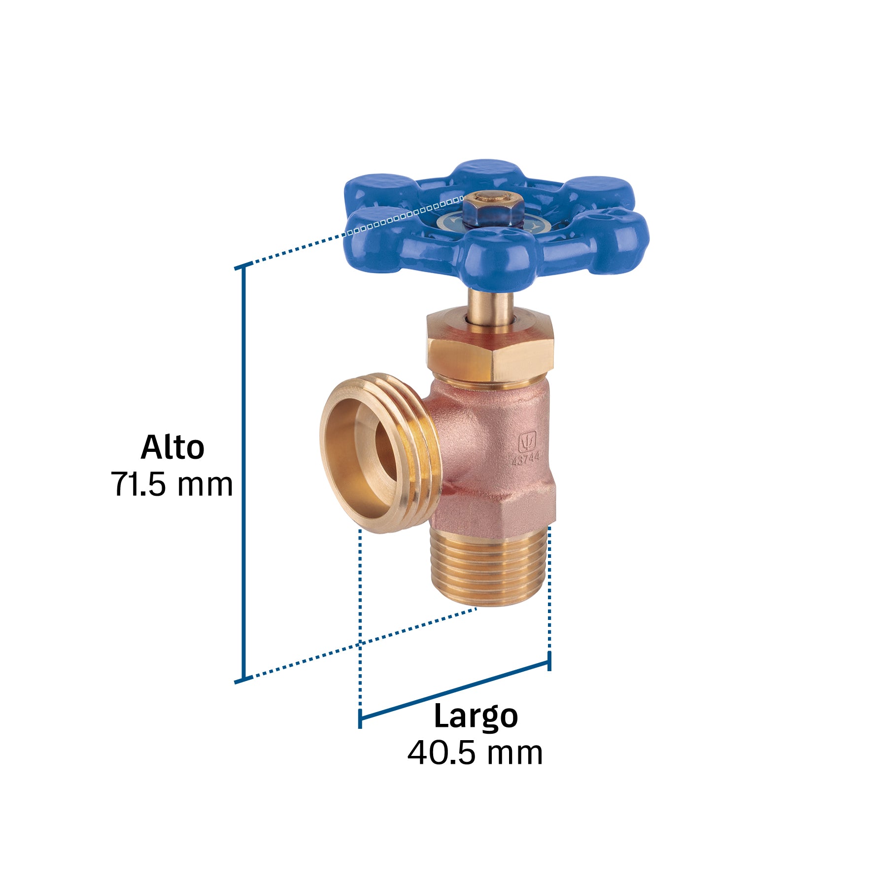 Llave para lavadora, maneral azul, FOSET