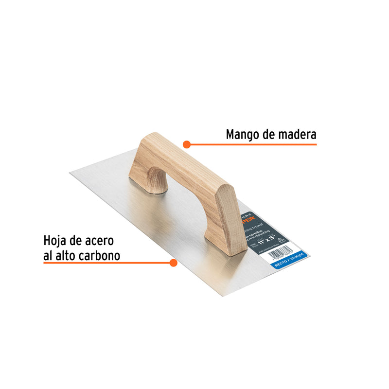 Llana, mango madera, canto recto, tipo español