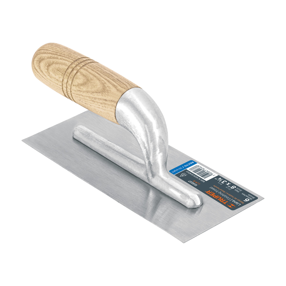 Llana mini canto recto 8', 6 remaches, mgo de madera, Truper