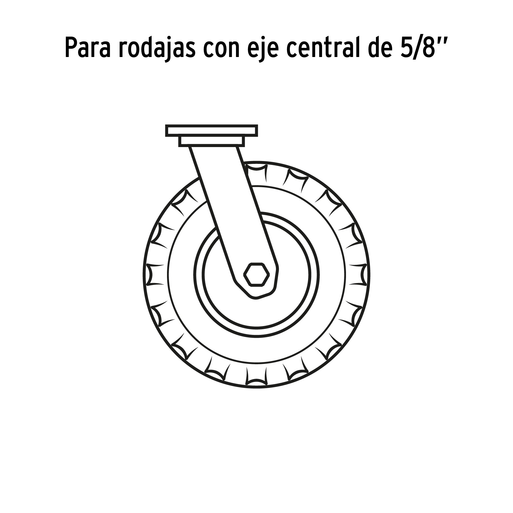 Llanta neumática con eje central, 10"