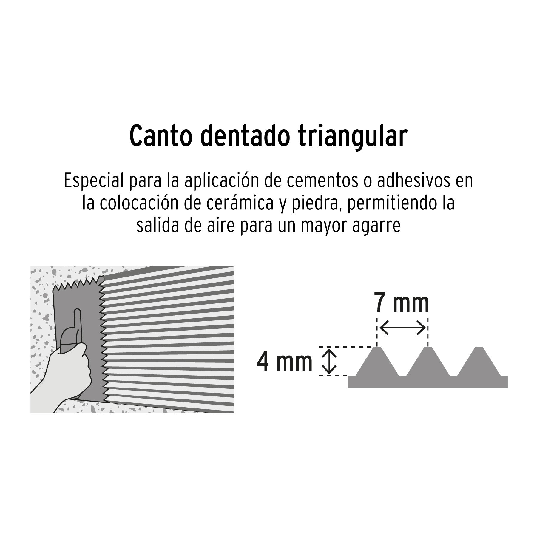 Llana,mango plástico,canto dentado triangular,6 remaches,11"