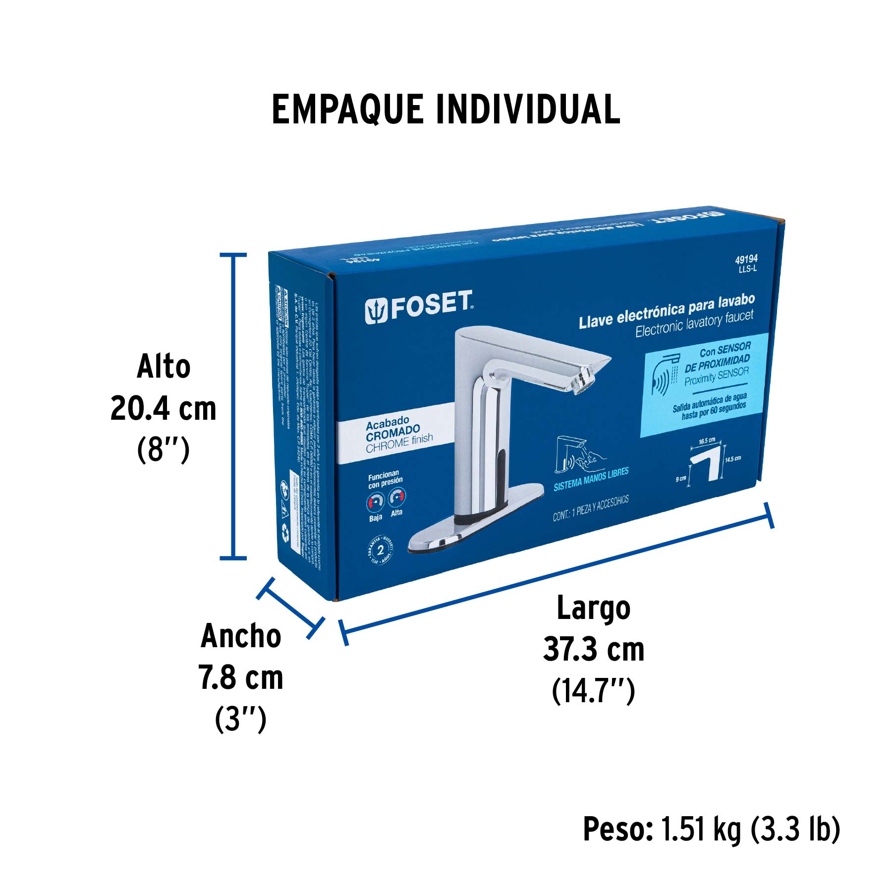 Llave con sensor para lavabo