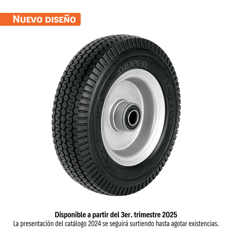 Llanta imponchable con eje lateral, 8"