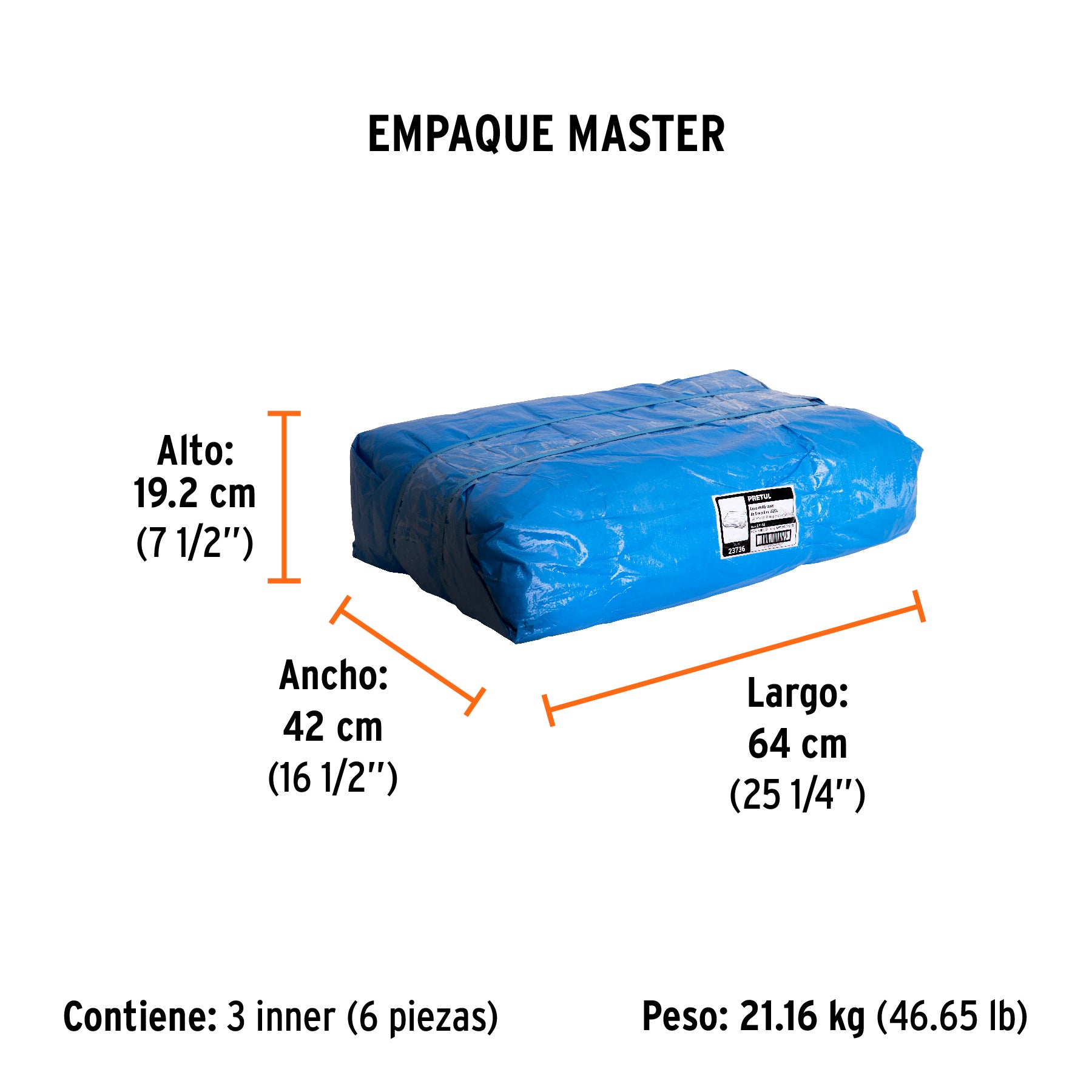 Lona 5 x 6 m, azul, Pretul